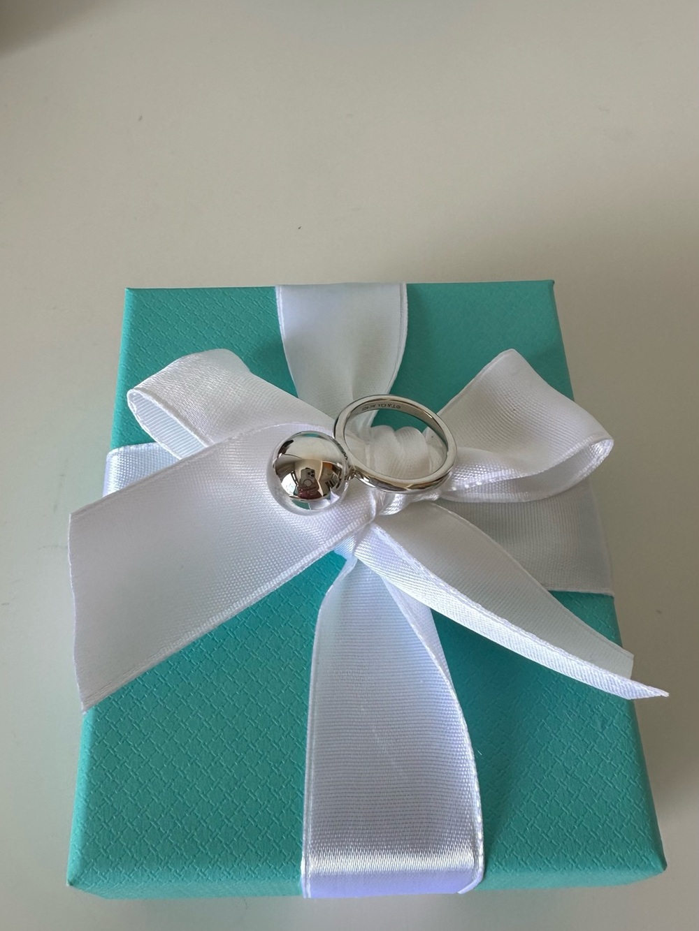 Tiffany & Co. Silver HardWear Ball Ring 12mm Small Size 4 New $550